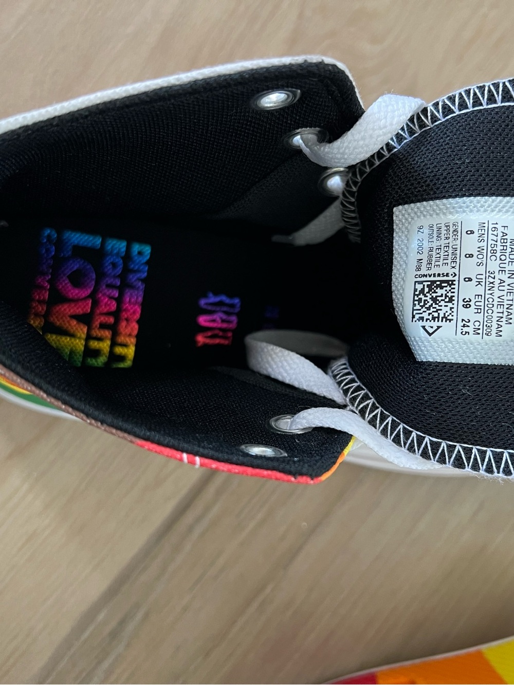 Converse Diversity Equality Love High Top Pride White Rainbow - Picture 3 of 8